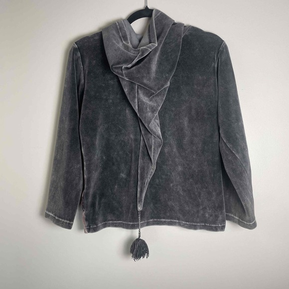 Himalayan Handmade Womens Velour Grandma Core Patchwork Floral Hooded Jacket M - Picture 8 of 10